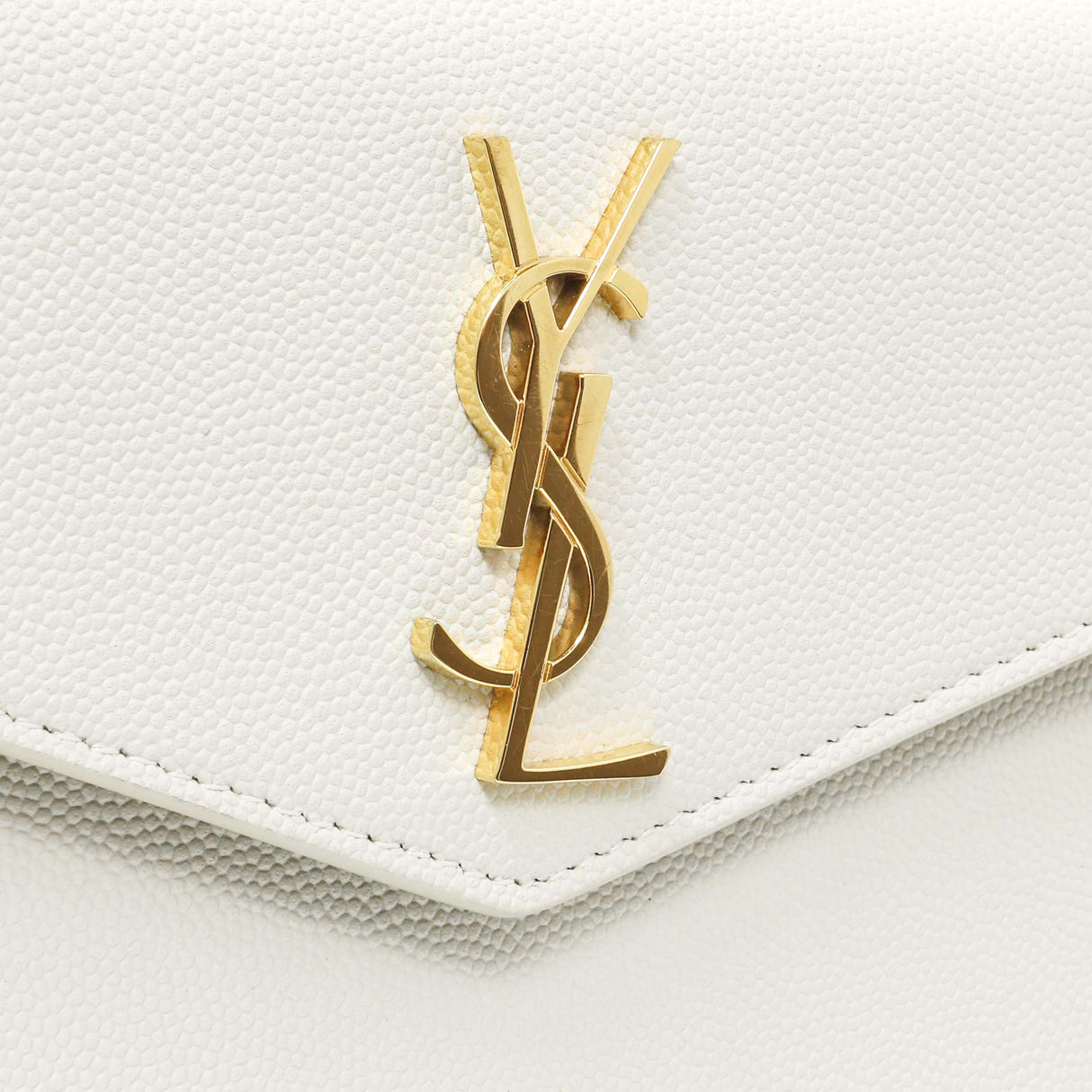 Saint Laurent White Grain De Poudre Uptown Baby Pouch Accessories Saint Laurent