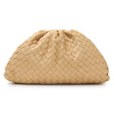 Bottega Veneta Almond Nappa Maxi Intrecciato The Pouch Oversized Clutch Handbags Bottega Veneta