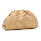 Bottega Veneta Almond Nappa Maxi Intrecciato The Pouch Oversized Clutch Handbags Bottega Veneta
