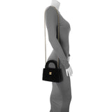 Chanel Black Quilted Velvet Nano Kelly Shopper Handbags Chanel