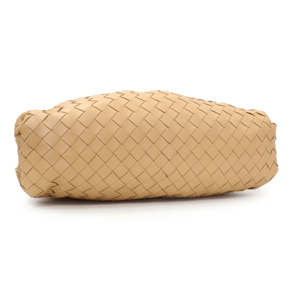 Bottega Veneta Almond Nappa Maxi Intrecciato The Pouch Oversized Clutch Handbags Bottega Veneta