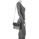 Burberry Blue Derby Calfskin House Check Small Macken Crossbody Bag Handbags Burberry