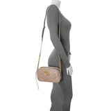 Gucci Porcelain Rose Calfskin Matelasse Small GG Marmont Chain Shoulder Bag Handbags Gucci