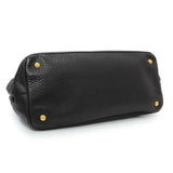 Prada Black Vitello Daino Shopping Tote Handbags Prada