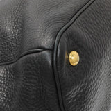 Prada Black Vitello Daino Shopping Tote Handbags Prada