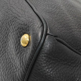 Prada Black Vitello Daino Shopping Tote Handbags Prada
