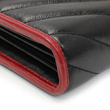 Gucci Black Red Vintage Effect Calfskin Matelasse Diagonal Torchon GG Marmont Chain Wallet Handbags Gucci