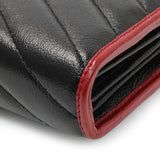 Gucci Black Red Vintage Effect Calfskin Matelasse Diagonal Torchon GG Marmont Chain Wallet Handbags Gucci