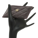 Chanel Purple Lambskin Quilted Card Holder Accessories Chanel