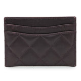 Chanel Purple Lambskin Quilted Card Holder Accessories Chanel