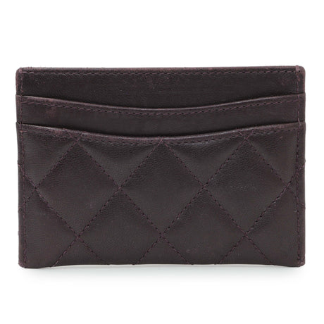 Chanel Purple Lambskin Quilted Card Holder Accessories Chanel