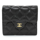 Chanel Black Quilted Lambskin Small Flap Wallet
