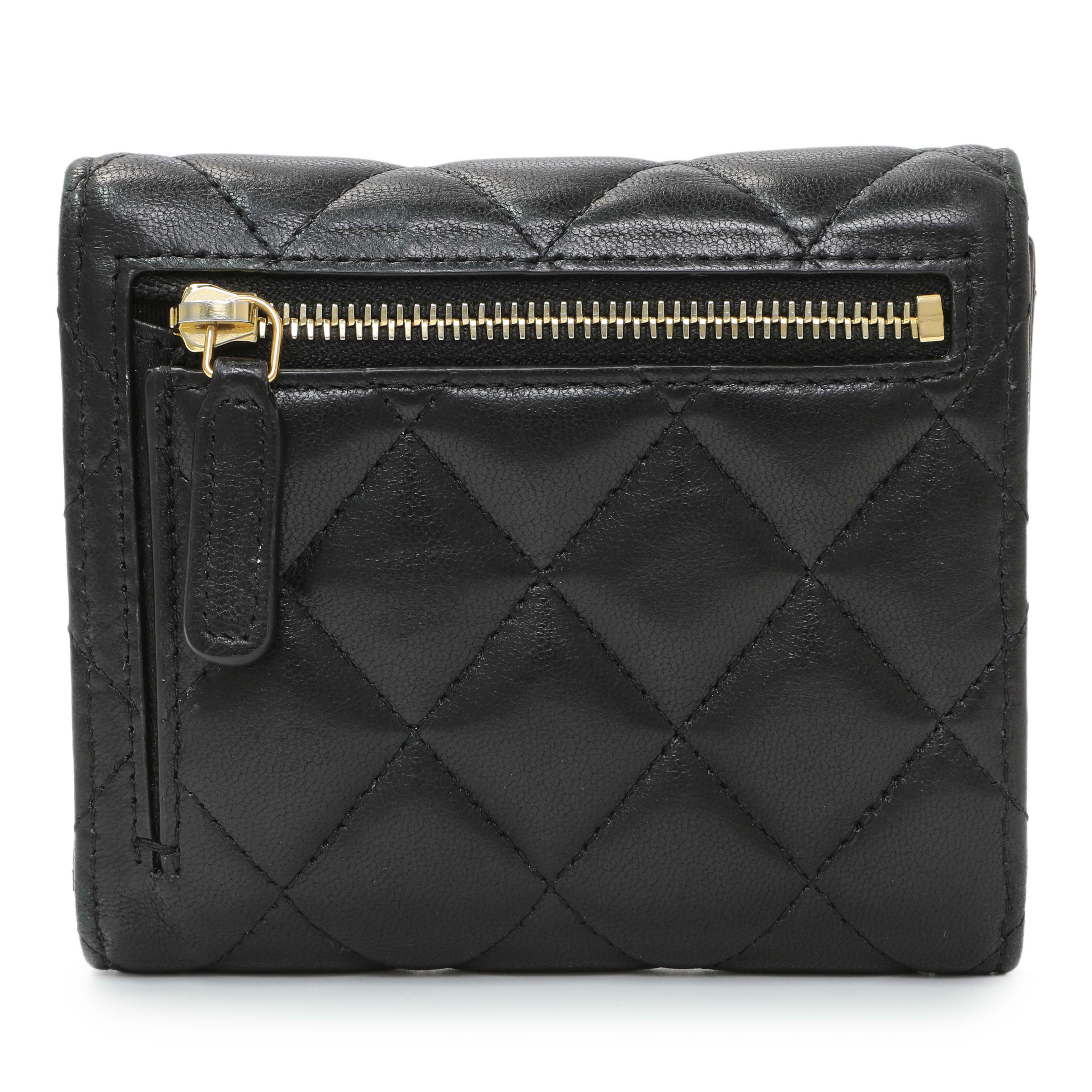 Chanel Black Quilted Lambskin Small Flap Wallet – Modaselle