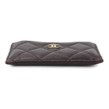 Chanel Purple Lambskin Quilted Card Holder Accessories Chanel