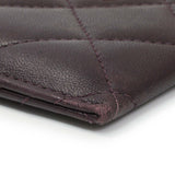 Chanel Purple Lambskin Quilted Card Holder Accessories Chanel
