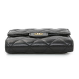 Chanel Black Quilted Lambskin Small Flap Wallet