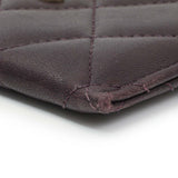 Chanel Purple Lambskin Quilted Card Holder Accessories Chanel