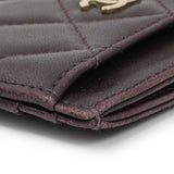 Chanel Purple Lambskin Quilted Card Holder Accessories Chanel