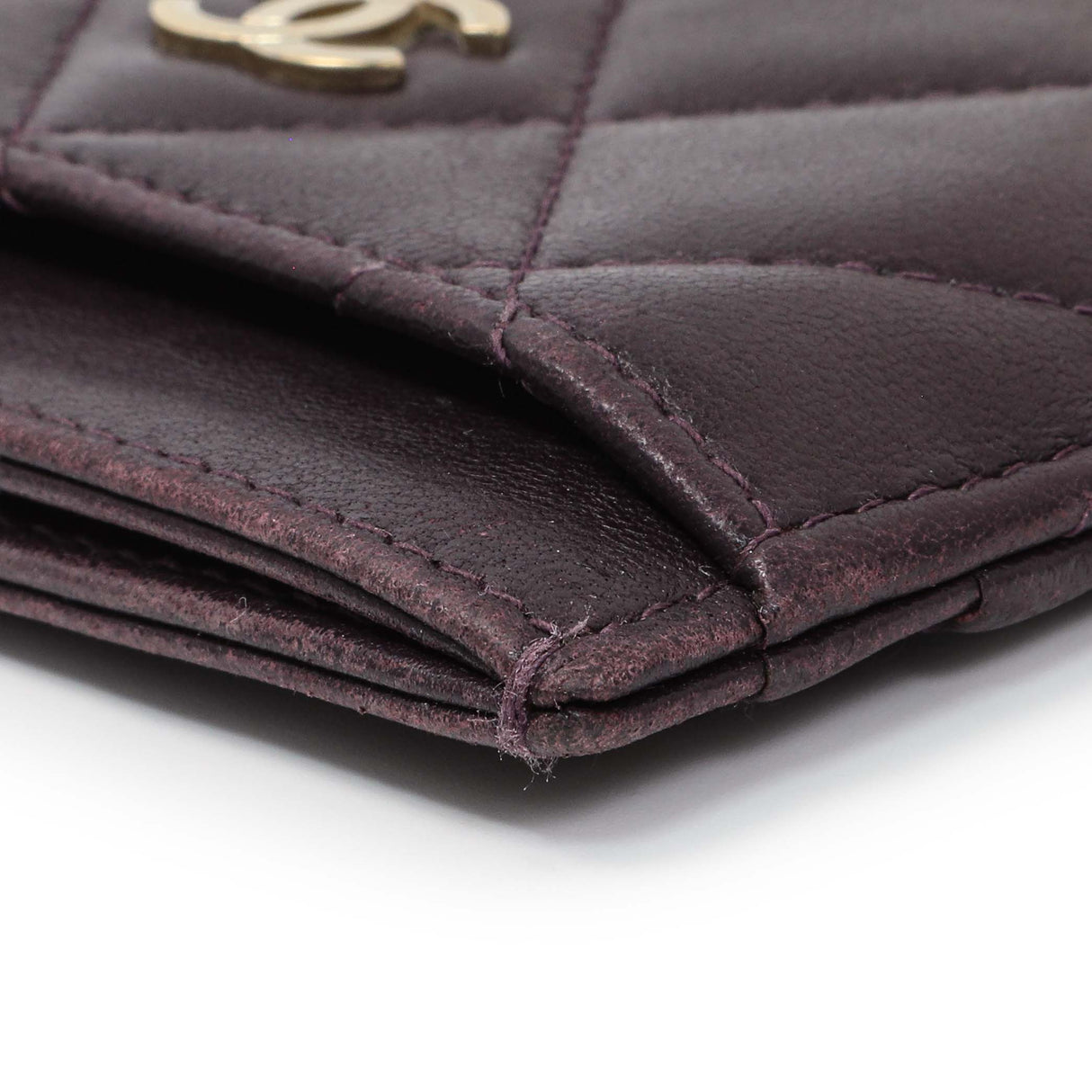 Chanel Purple Lambskin Quilted Card Holder Accessories Chanel