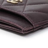 Chanel Purple Lambskin Quilted Card Holder Accessories Chanel