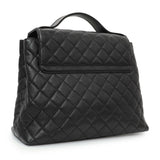 Chanel Black Quilted Goatskin Small CC University Shopping Tote Handbags Chanel
