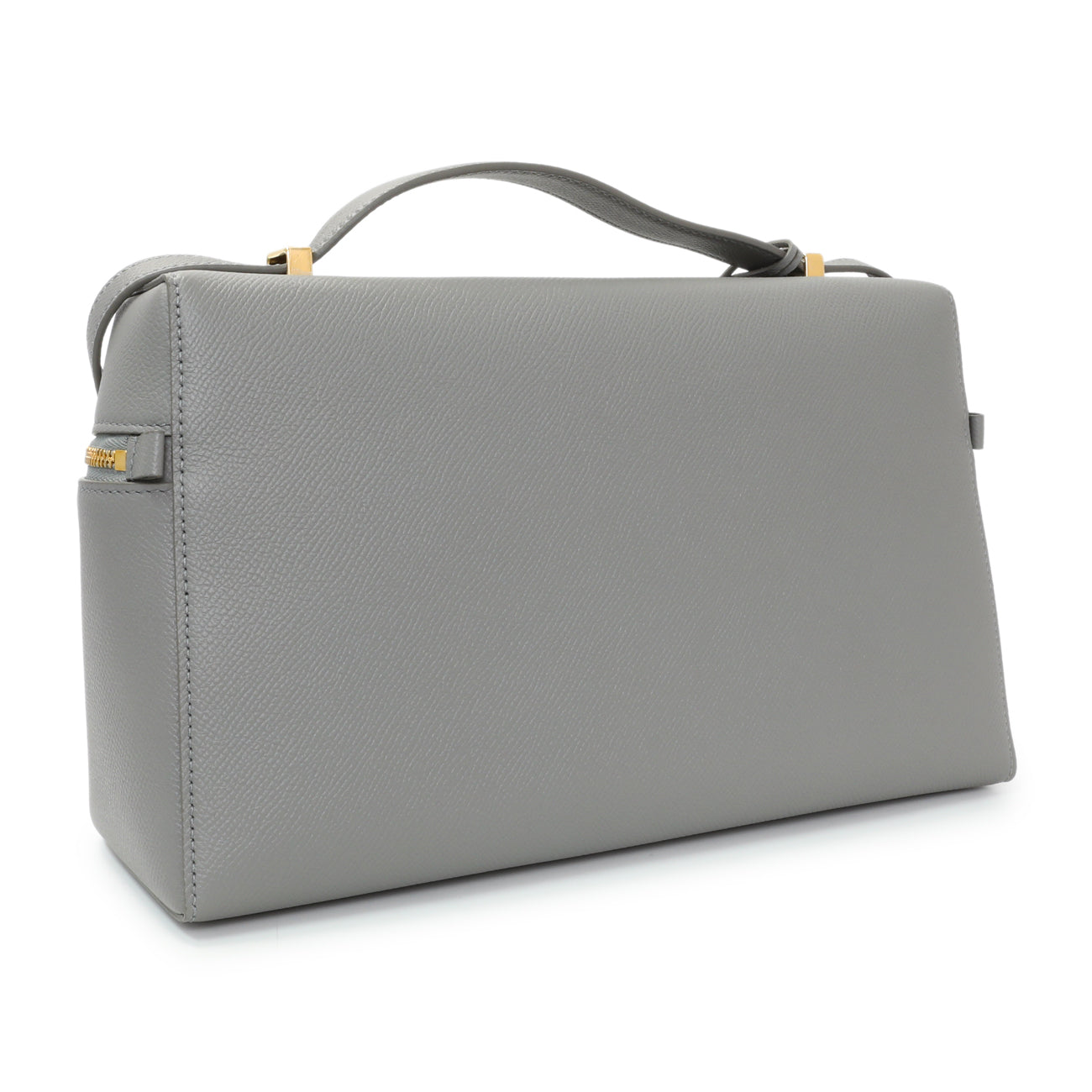 Loro Piana フード付きジレ グレー 38 Loro Piana Grey Textured Calfskin Extra Bag L27 – Modaselle