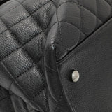 Chanel Black Quilted Goatskin Small CC University Shopping Tote Handbags Chanel