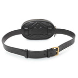 Gucci Black Calfskin Matelasse GG Marmont Belt Bag Handbags Gucci