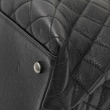 Chanel Black Quilted Goatskin Small CC University Shopping Tote Handbags Chanel