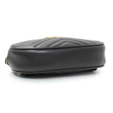 Gucci Black Calfskin Matelasse GG Marmont Belt Bag Handbags Gucci