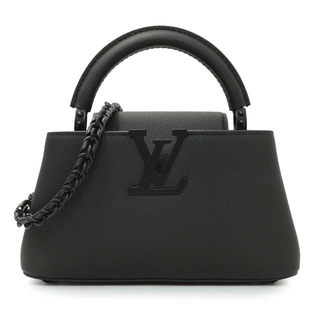 Louis Vuitton Black Matte Taurillon Capucines East West Mini Handbags Louis Vuitton