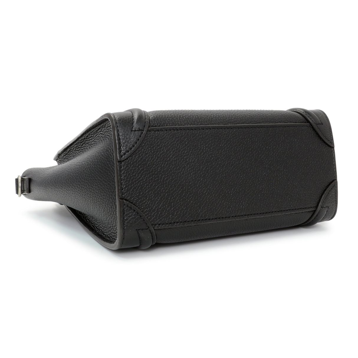 Celine Black Drummed Calfskin Nano Luggage Tote Handbags Celine