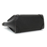 Celine Black Drummed Calfskin Nano Luggage Tote Handbags Celine