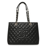 Chanel Black Quilted Caviar Grand Shopping Tote GST