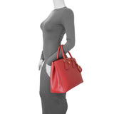 Prada Red Saffiano Lux Parabole Tote Handbags Prada