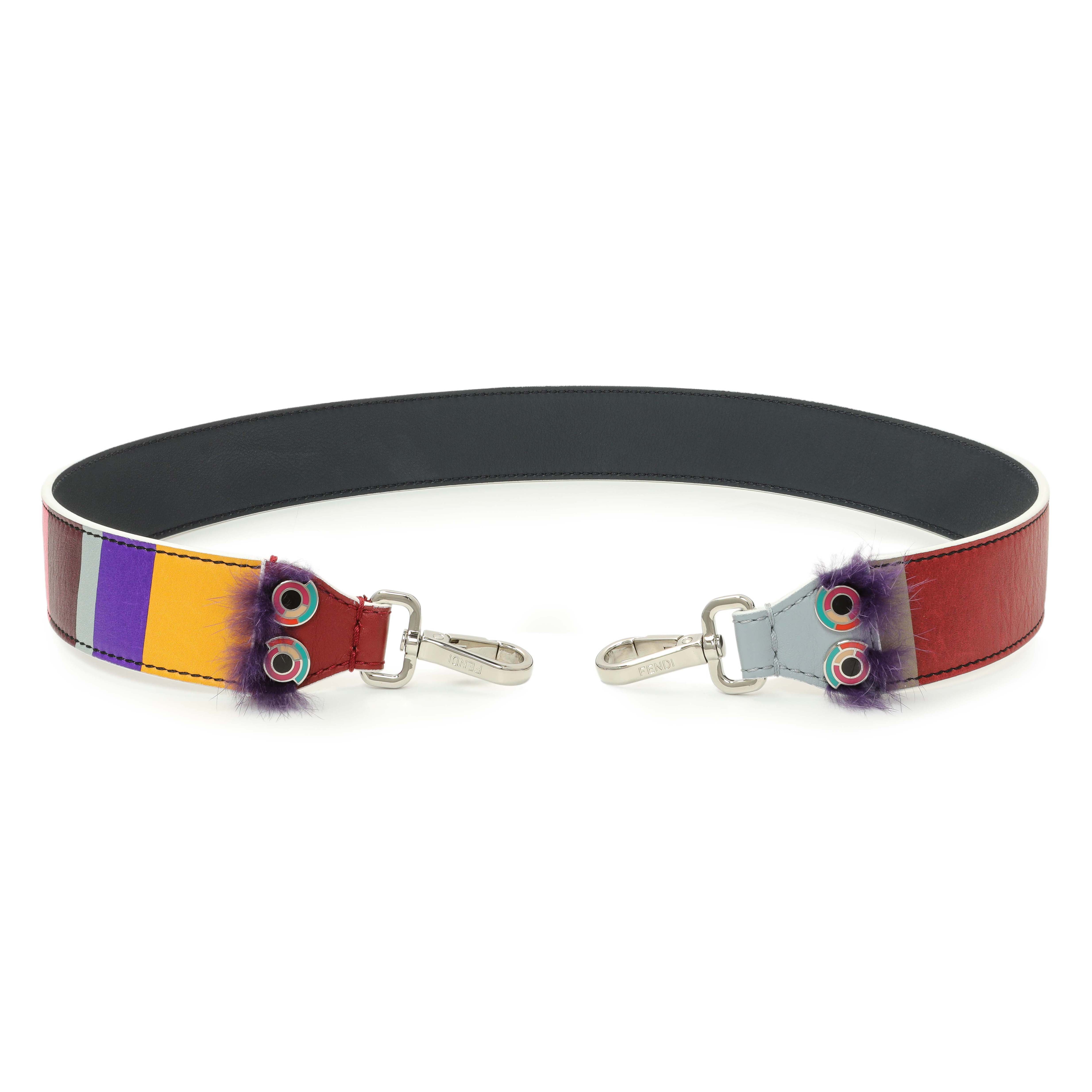 Fendi Multicolor Calfskin Striped Monster Strap You – Modaselle
