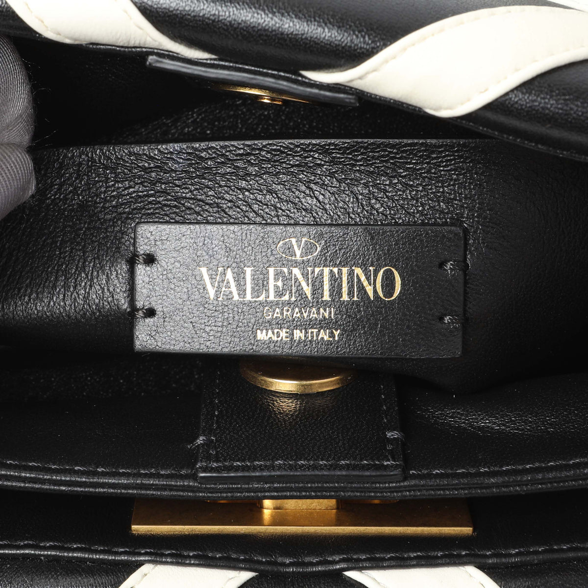 Valentino Black Nappa Small Roman Stud The Handle Bag Handbags Valentino