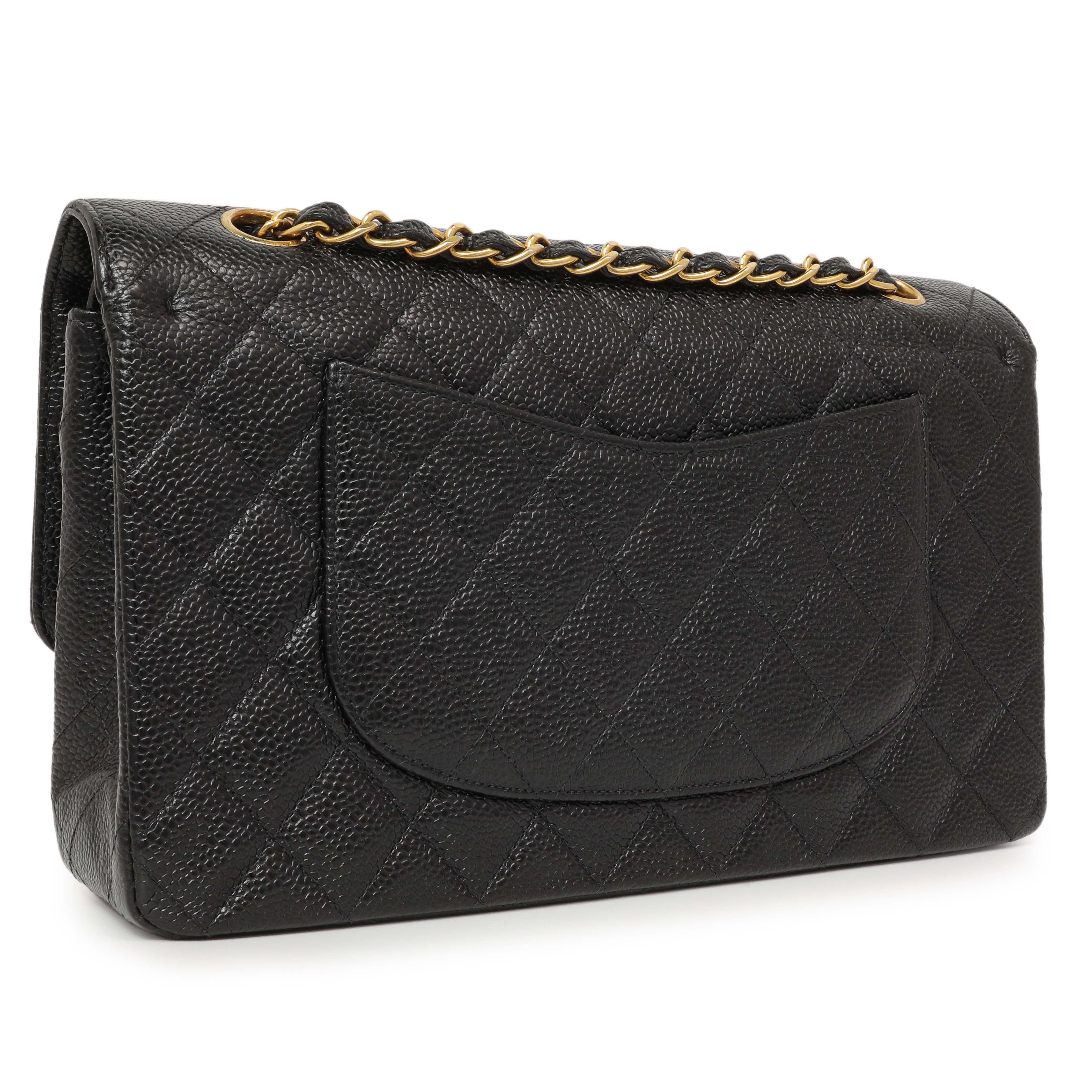 Chanel Black Quilted Caviar Medium Classic Double Flap – Modaselle