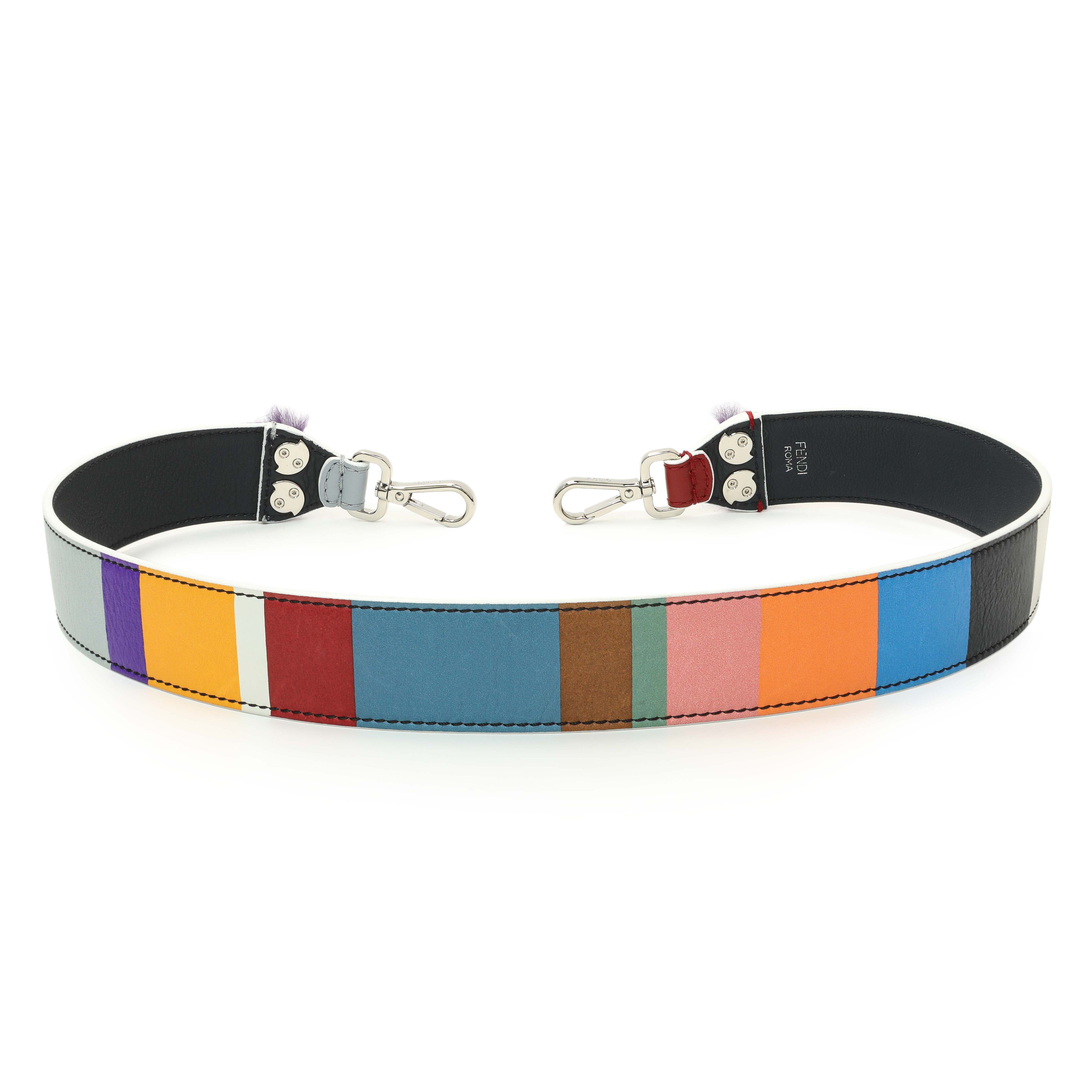 Fendi Multicolor Calfskin Striped Monster Strap You – Modaselle