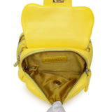 Chanel Yellow Quilted Calfskin Mini Chain Flap Handbags Chanel