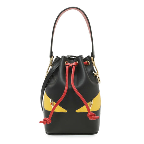 Fendi Black Calfskin Monster Mini Mon Tresor Bucket Bag Handbags Fendi
