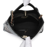 Chanel Black Burgundy Quilted Patent Mini 31 Shopping Bag Handbags Chanel