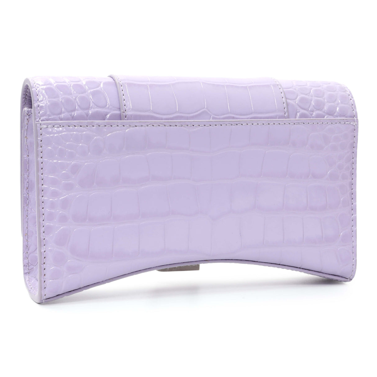 Balenciaga Lilac Shiny Calfskin Crocodile Embossed Hourglass Chain Bag Handbags Balenciaga