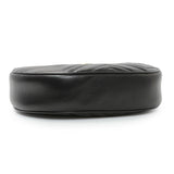 Gucci Black Calfskin Matelasse Chevron Mini GG Marmont Half Moon Hobo Handbags Gucci