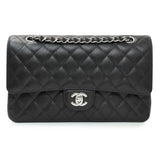 Chanel Black Quilted Caviar Medium Double Flap Handbags Chanel