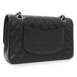 Chanel Black Quilted Caviar Medium Double Flap Handbags Chanel