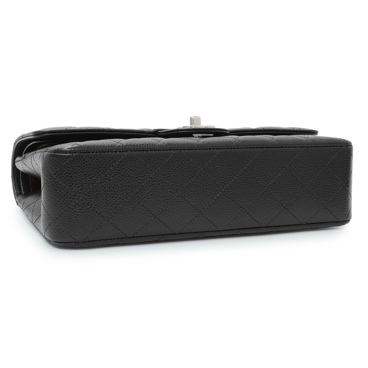 Chanel Black Quilted Caviar Medium Double Flap Handbags Chanel