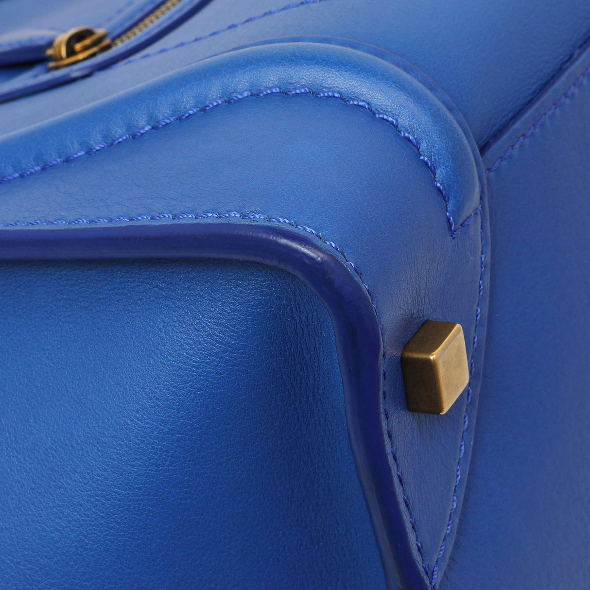 Celine Blue Smooth Calfskin Mini Luggage Tote