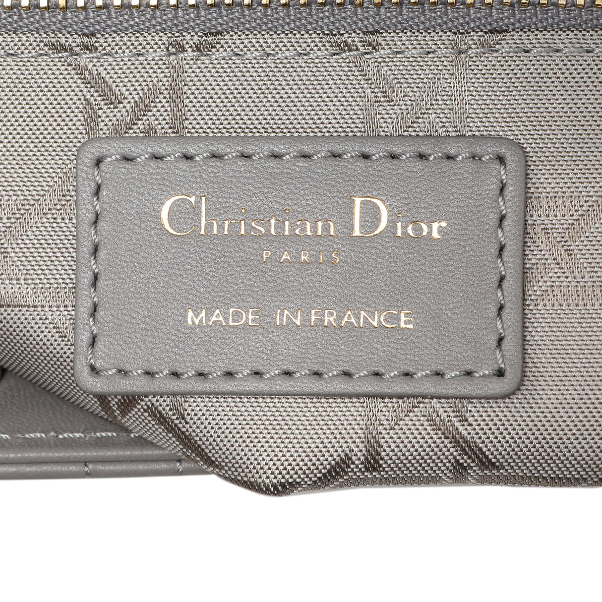 Christian Dior Grey Lambskin Cannage Small My ABCDior Lady Dior