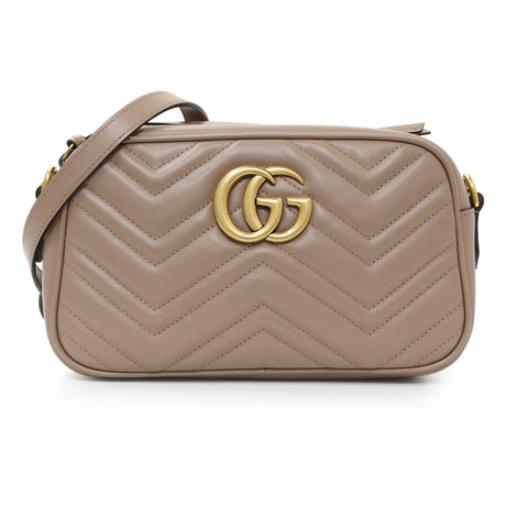 Gucci Porcelain Rose Calfskin Matelasse Small GG Marmont Chain Shoulder Bag Handbags Gucci